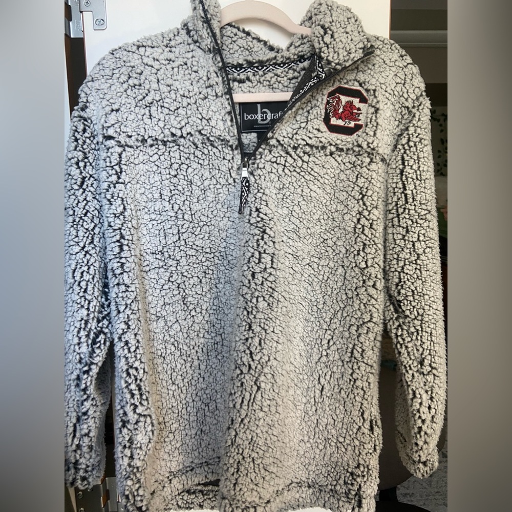 Gray sherpa USC quarter zip